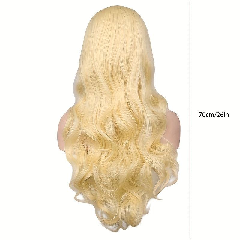 66cm Red Long Body Wave Hair Wigs for Women Synthetic Fiber Hair Wigs