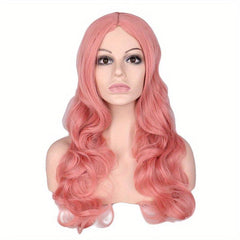 66cm Red Long Body Wave Hair Wigs for Women Synthetic Fiber Hair Wigs