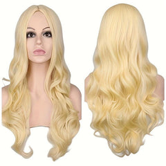 66cm Red Long Body Wave Hair Wigs for Women Synthetic Fiber Hair Wigs
