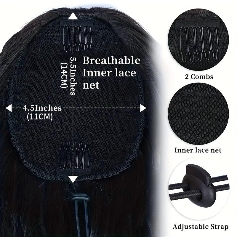 Long Curly Wavy Drawstring Ponytail Extensions Synthetic Clip In Ponytail