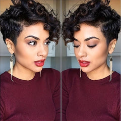 Short Afro Curly Wigs for Women Light Brown Dark Brown Daily Party