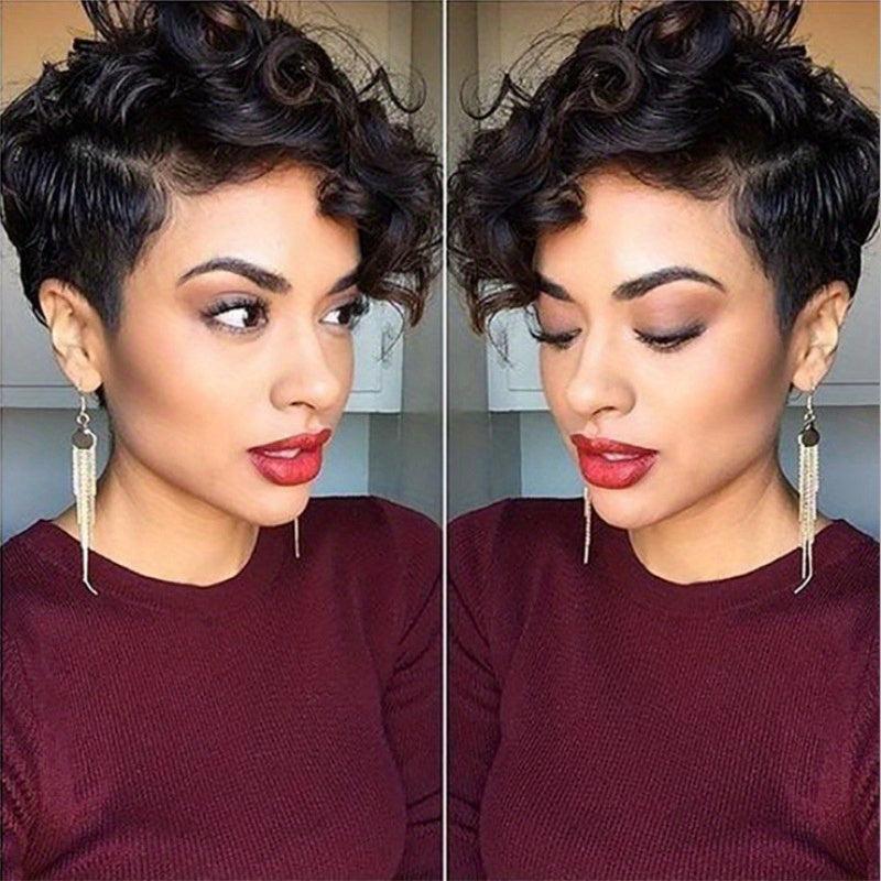 Short Afro Curly Wigs for Women Light Brown Dark Brown Daily Party