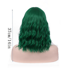 Short Curly Bob Cut Wig With Bangs Synthetic Wig Heat Resistant