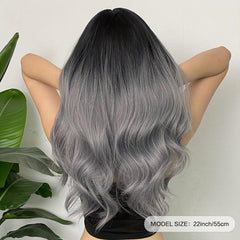 Curly Wavy Hair Wigs Dark Roots Synthetic Hair for Cosplay