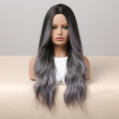 Curly Wavy Hair Wigs Dark Roots Synthetic Hair for Cosplay