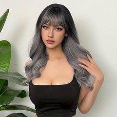Curly Wavy Hair Wigs Dark Roots Synthetic Hair for Cosplay