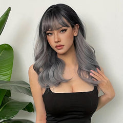 Curly Wavy Hair Wigs Dark Roots Synthetic Hair for Cosplay