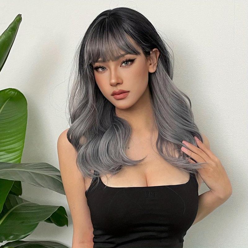 Curly Wavy Hair Wigs Dark Roots Synthetic Hair for Cosplay