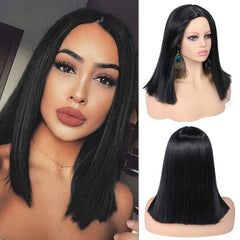 Purple Ombre Bob Wig Straight Short Length Hair For Women