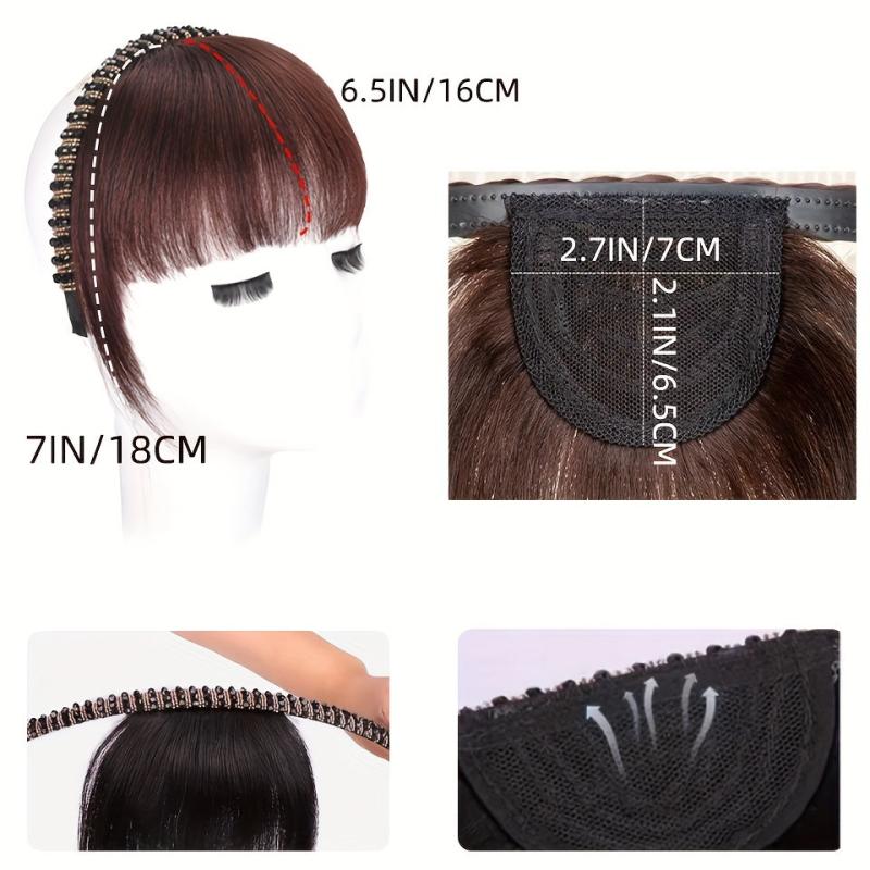 Synthetic Hair Hoop Bangs Wig with Rhinestone Hair Pieces