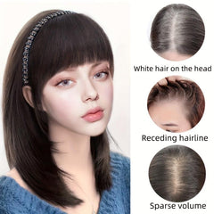 Synthetic Hair Hoop Bangs Wig with Rhinestone Hair Pieces