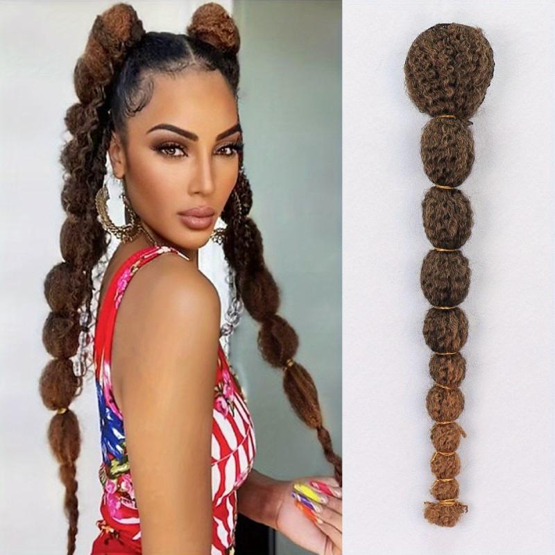 Afro Bubble Ponytail Extension 60 Long for Women Clip On Synthetic Hair Piece