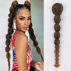 Afro Bubble Ponytail Extension 60 Long for Women Clip On Synthetic Hair Piece