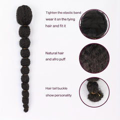 Afro Bubble Ponytail Extension 60 Long for Women Clip On Synthetic Hair Piece