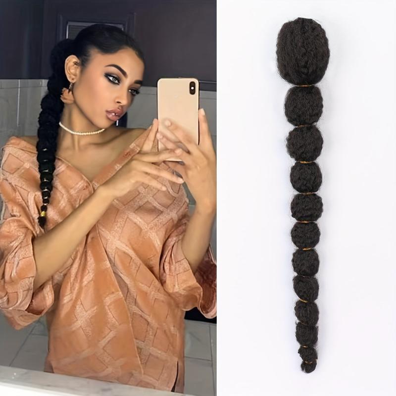 Afro Bubble Ponytail Extension 60 Long for Women Clip On Synthetic Hair Piece
