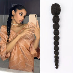 Afro Bubble Ponytail Extension 60 Long for Women Clip On Synthetic Hair Piece