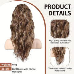 Long Curly Wavy Ponytail Extensions Natural Looking