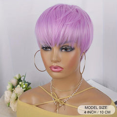 Short Straight Layered Pixie Wig