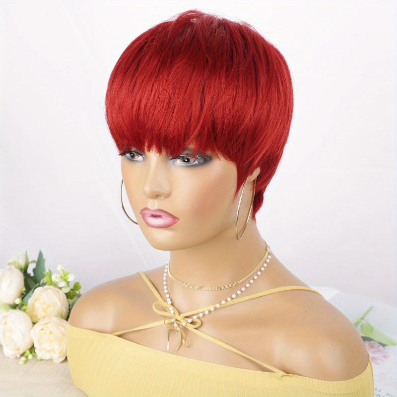 Short Straight Layered Pixie Wig