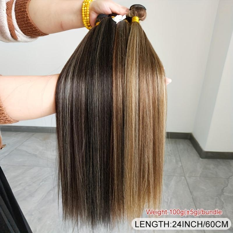 1pc Long Ombre Straight Hair Weaving Bundles Synthetic Hair Extensions
