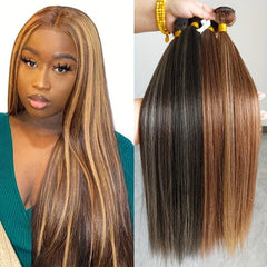 1pc Long Ombre Straight Hair Weaving Bundles Synthetic Hair Extensions