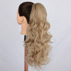 Wavy Golden Hair Drawstring Ponytail Extension - 45-72 cm