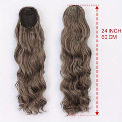 60 96 Cm Long Body Wave Ponytail Hair Extension Synthetic Wrap Around Drawstring