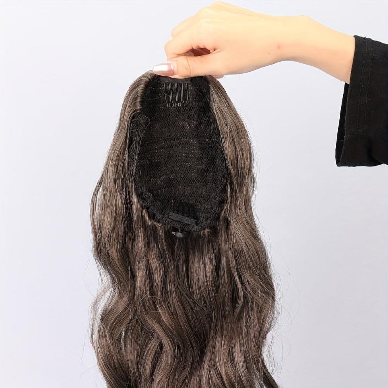 60 96 Cm Long Body Wave Ponytail Hair Extension Synthetic Wrap Around Drawstring