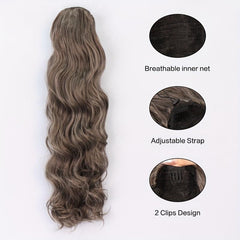 60 96 Cm Long Body Wave Ponytail Hair Extension Synthetic Wrap Around Drawstring