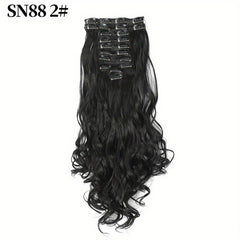 12 Pcs Long Curly Wavy Hair Extensions Synthetic Fiber Hair Pieces