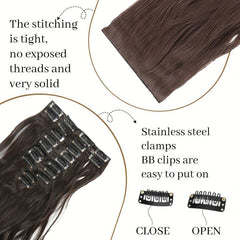 12 Pcs Long Curly Wavy Hair Extensions Synthetic Fiber Hair Pieces