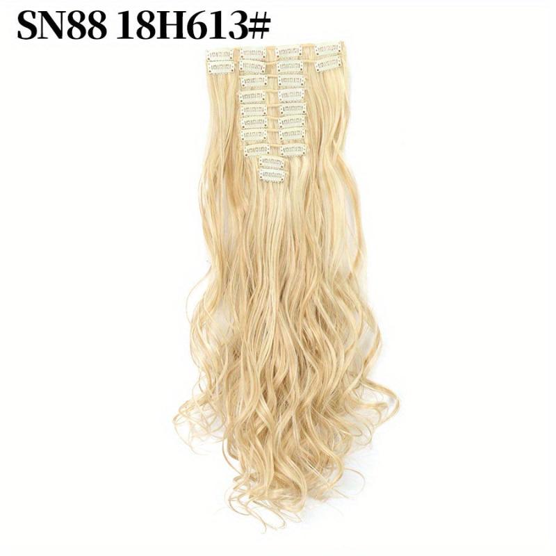 12 Pcs Long Curly Wavy Hair Extensions Synthetic Fiber Hair Pieces