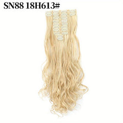 12 Pcs Long Curly Wavy Hair Extensions Synthetic Fiber Hair Pieces