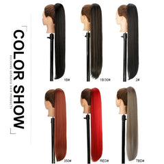 Long Straight Drawstring Ponytail Hair Extensions for Women