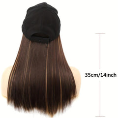 Hat Wig Baseball Cap With Hair Extensions Straight Hair Natural Looking