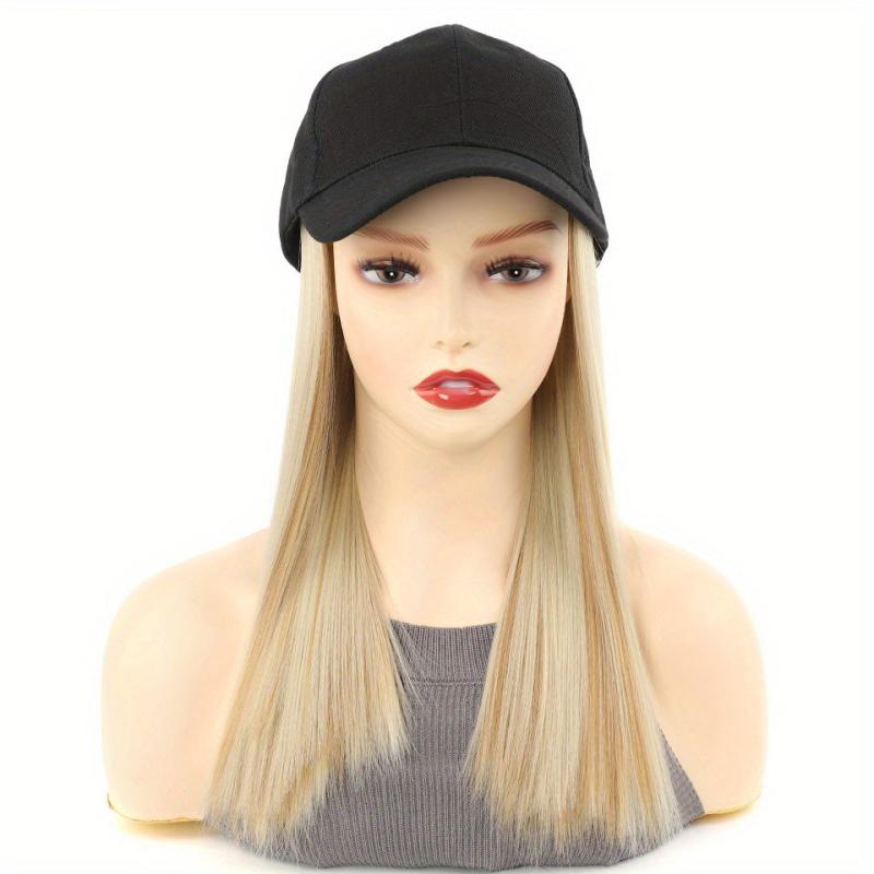 Hat Wig Baseball Cap With Hair Extensions Straight Hair Natural Looking