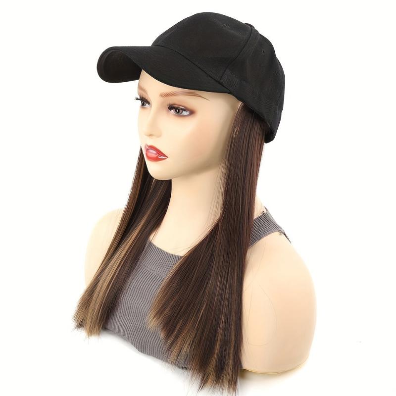 Hat Wig Baseball Cap With Hair Extensions Straight Hair Natural Looking