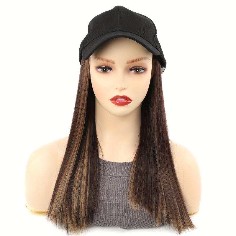 Hat Wig Baseball Cap With Hair Extensions Straight Hair Natural Looking
