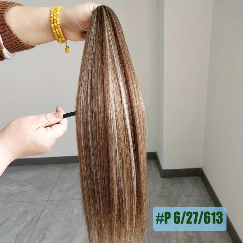 60 96 Cm Piano Straight Hair Extensions Synthetic Hair For Women Girls