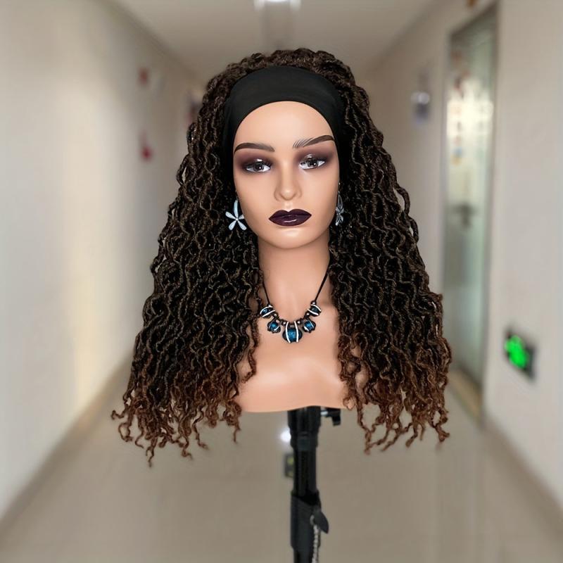 Synthetic Headband Wigs for Women Faux Locs Crochet Hair