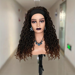 Synthetic Headband Wigs for Women Faux Locs Crochet Hair