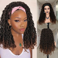 Synthetic Headband Wigs for Women Faux Locs Crochet Hair