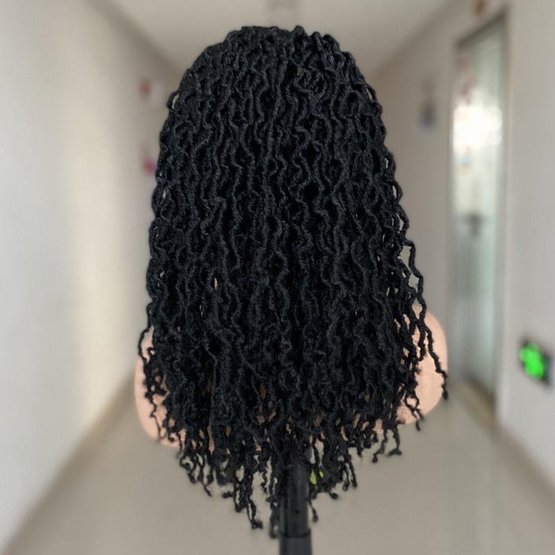 Synthetic Headband Wigs for Women Faux Locs Crochet Hair