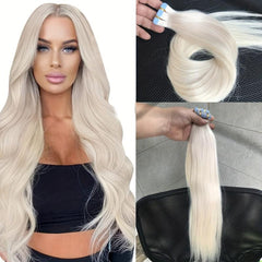 20pcs Long Human Hair Tape In Extensions for Daily Use