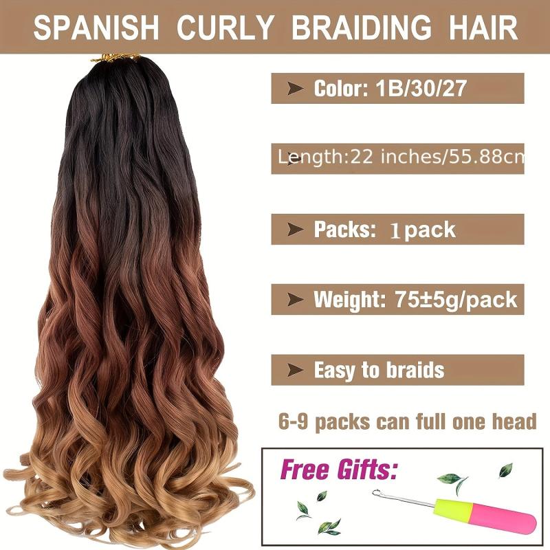 French Curling Hair Pre stretched Hair Loose Wave Braided Hair Ombre 2 tone