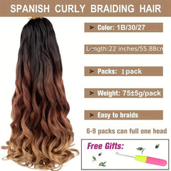 French Curling Hair Pre stretched Hair Loose Wave Braided Hair Ombre 2 tone