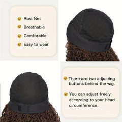 Curly Headband Wig Short Bob Kinky Curly Synthetic Wig Wet And Wavy 1B 30 16inch