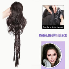 Long Curly Wavy Ponytail Extensions Synthetic Clip In Hair Extensions
