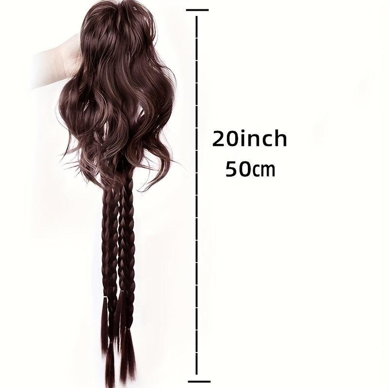 Long Curly Wavy Ponytail Extensions Synthetic Clip In Hair Extensions