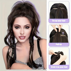 Long Curly Wavy Ponytail Extensions Synthetic Clip In Hair Extensions